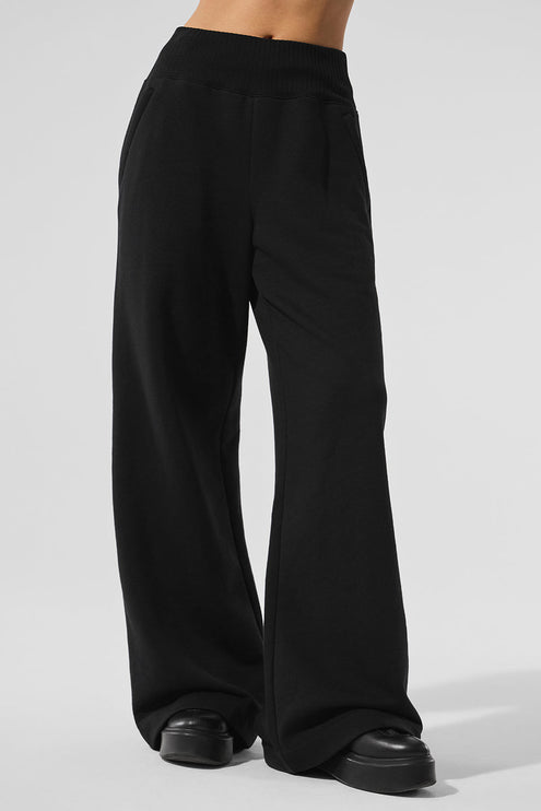 alo Women's Serenity Wide Leg Sweatpant - Black