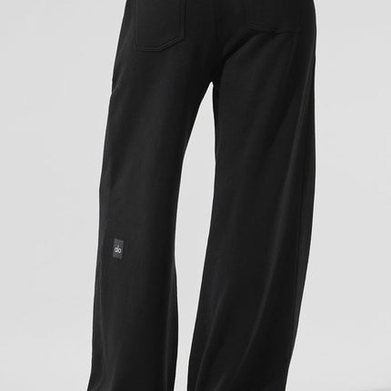 alo Women's Serenity Wide Leg Sweatpant - Black