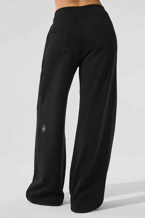 alo Women's Serenity Wide Leg Sweatpant - Black