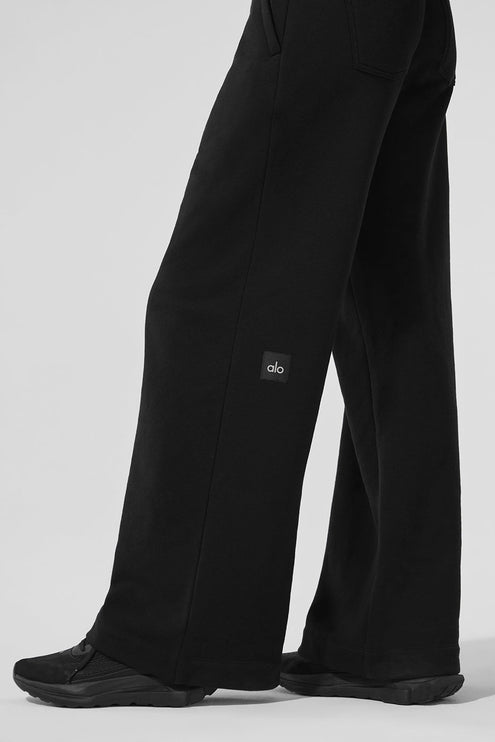 alo Women's Serenity Wide Leg Sweatpant - Black