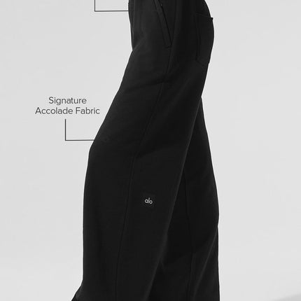 alo Women's Serenity Wide Leg Sweatpant - Black