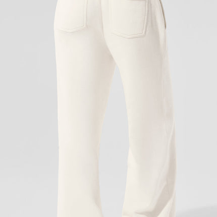 alo Women's Serenity Wide Leg Sweatpant - Ivory