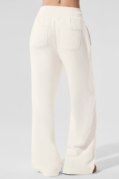 alo Women's Serenity Wide Leg Sweatpant - Ivory