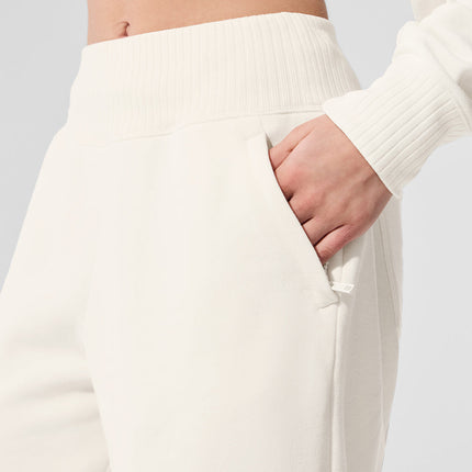 alo Women's Serenity Wide Leg Sweatpant - Ivory