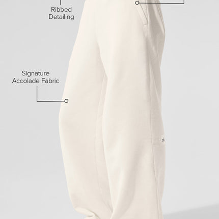 alo Women's Serenity Wide Leg Sweatpant - Ivory