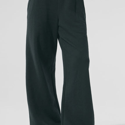 alo Women's Serenity Wide Leg Sweatpant - Charcoal Green