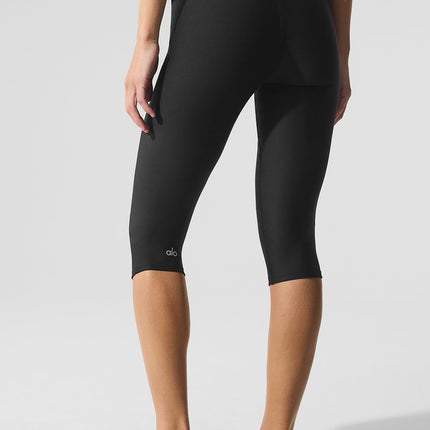 alo Women's Airlift Mesh High-Waist Divine Capri - Black