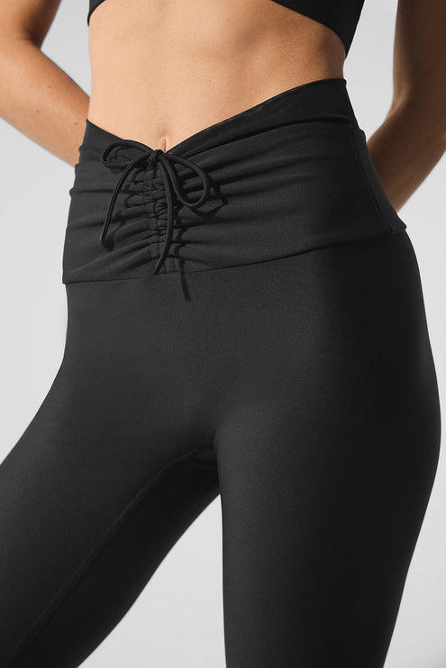 alo Women's Airlift Mesh High-Waist Divine Capri - Black