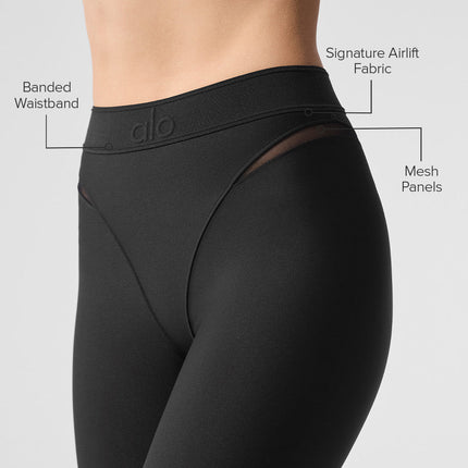 alo Women's Airlift High-Waist 7/8 Rebel Legging - Black
