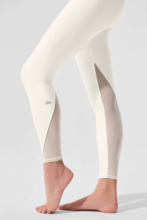 alo Women's Airlift High-Waist 7/8 Rebel Legging - Ivory