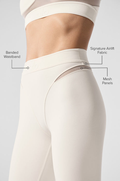 alo Women's Airlift High-Waist 7/8 Rebel Legging - Ivory