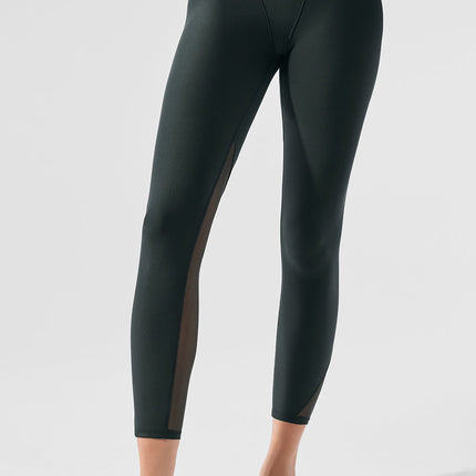 alo Women's Airlift High-Waist 7/8 Rebel Legging - Charcoal Green
