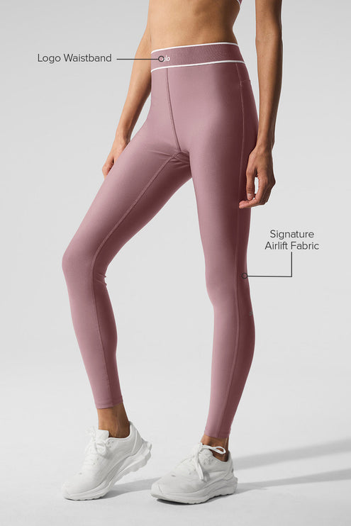 alo Women's Airlift High-Waist Alignment Legging - Smoky Quartz/White