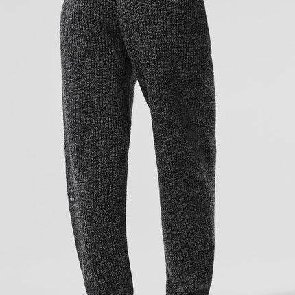 alo Women's Marl Sweater Pant - Black Marl