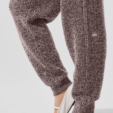 alo Women's Marl Sweater Pant - Mushroom Marl