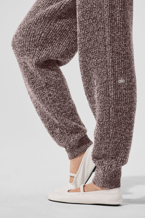 alo Women's Marl Sweater Pant - Mushroom Marl