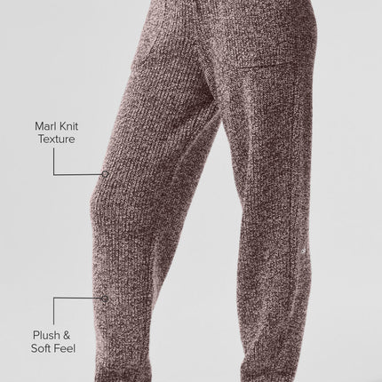 alo Women's Marl Sweater Pant - Mushroom Marl