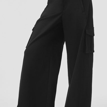 alo Women's Show Off Cargo Wide Leg Trouser (Regular) - Black