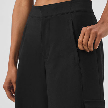alo Women's Show Off Cargo Wide Leg Trouser (Regular) - Black