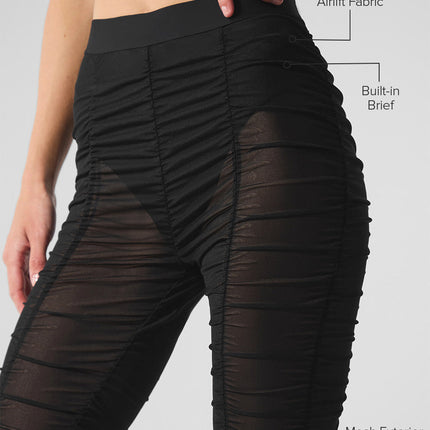 alo Women's Airlift Mesh High-Waist Cherish Legging - Black
