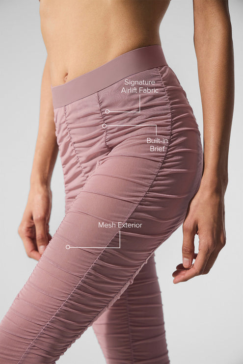 alo Women's Airlift Mesh High-Waist Cherish Legging - Smoky Quartz