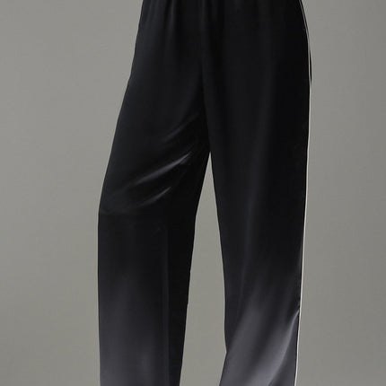 alo Women's Courchevel Silk Pant - Black/Ivory