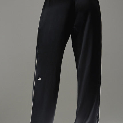 alo Women's Courchevel Silk Pant - Black/Ivory