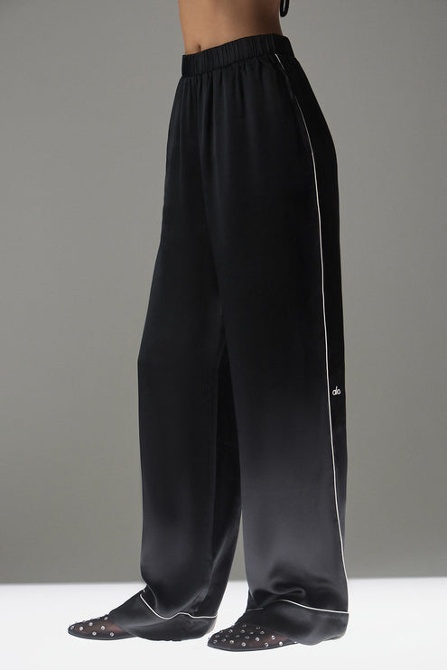 alo Women's Courchevel Silk Pant - Black/Ivory