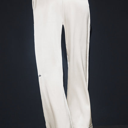 alo Women's Courchevel Silk Pant - Ivory/Black