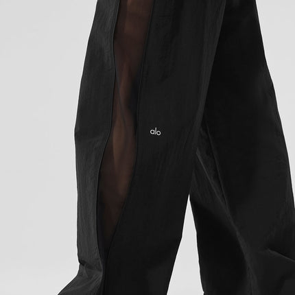 alo Women's High-Waist Origin Wide Leg Track Pant - Black