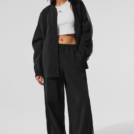 alo Women's High-Waist Origin Wide Leg Track Pant - Black