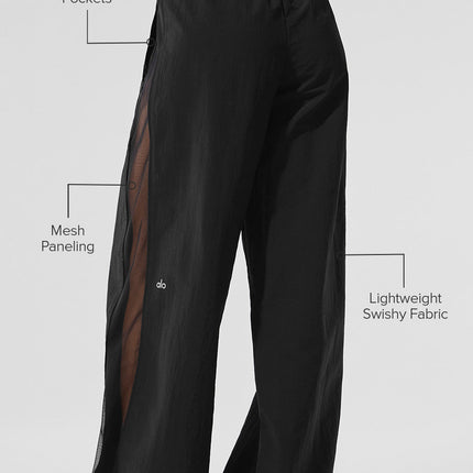 alo Women's High-Waist Origin Wide Leg Track Pant - Black