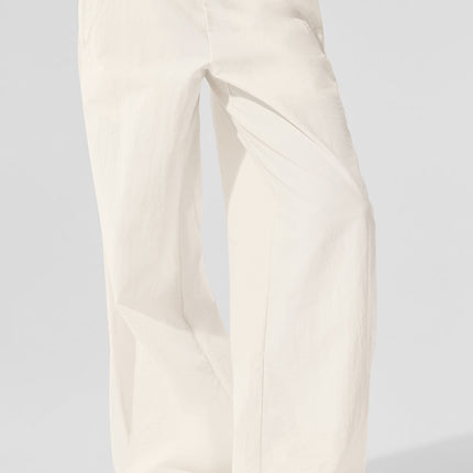alo Women's High-Waist Origin Wide Leg Track Pant - Ivory