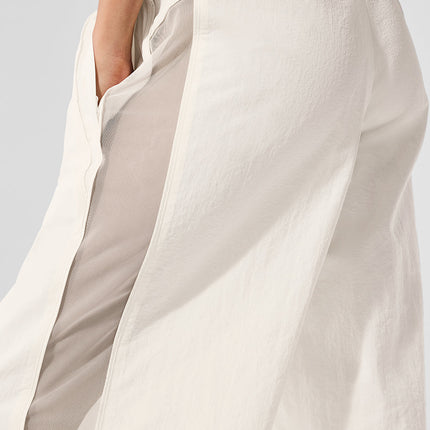 alo Women's High-Waist Origin Wide Leg Track Pant - Ivory