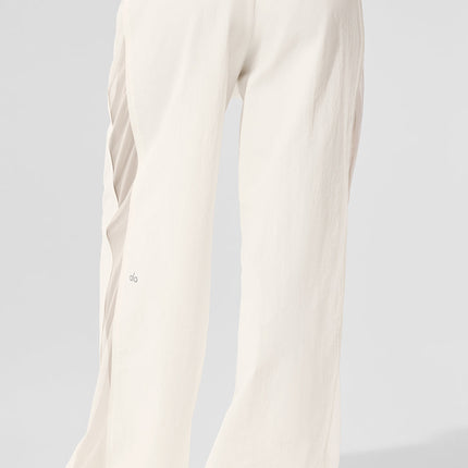 alo Women's High-Waist Origin Wide Leg Track Pant - Ivory