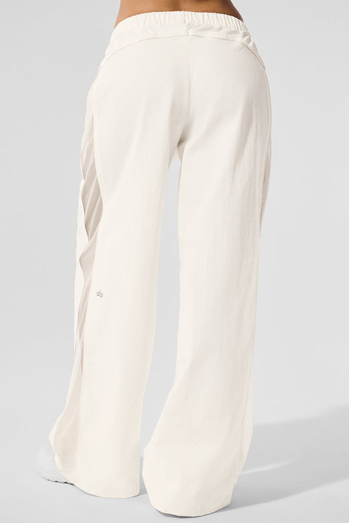 alo Women's High-Waist Origin Wide Leg Track Pant - Ivory