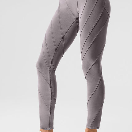 alo Women's Washed Alosoft High-Waist Sunray Legging - Cool Grey Wash