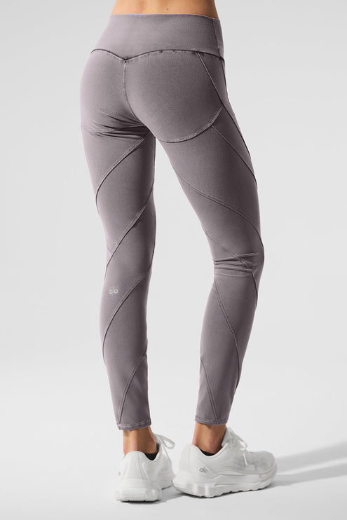 alo Women's Washed Alosoft High-Waist Sunray Legging - Cool Grey Wash