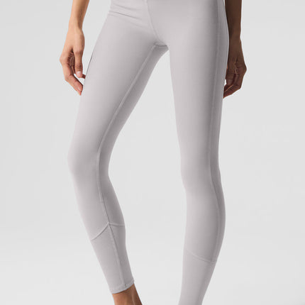 alo Women's Washed Alosoft High-Waist Lounge Legging - Grey Sky Wash