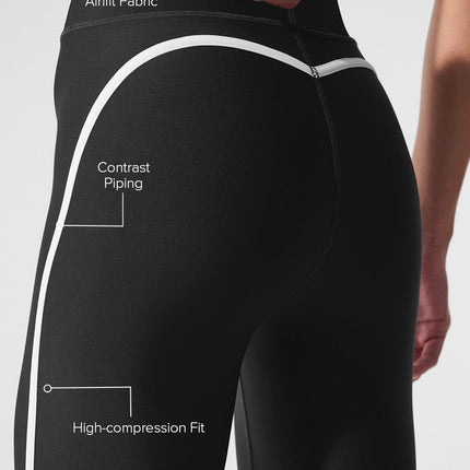 alo Women's Airlift High Waist Charger 7/8 Legging - Black/White