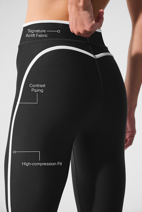 alo Women's Airlift High Waist Charger 7/8 Legging - Black/White