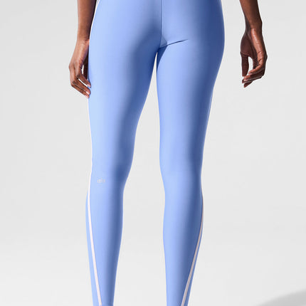 alo Women's Airlift High Waist Charger 7/8 Legging - Crystal Clear Blue/White