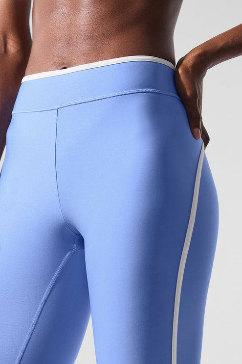 alo Women's Airlift High Waist Charger 7/8 Legging - Crystal Clear Blue/White