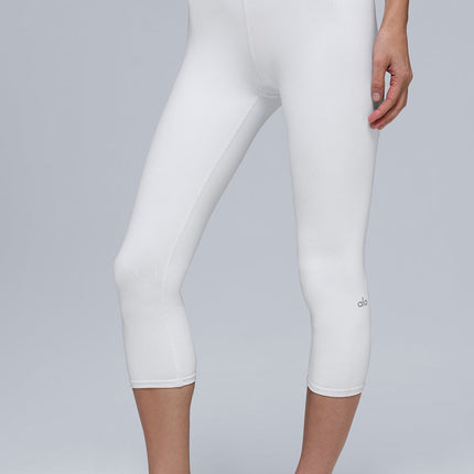 alo Women's High-Waist Airbrush Capri - White