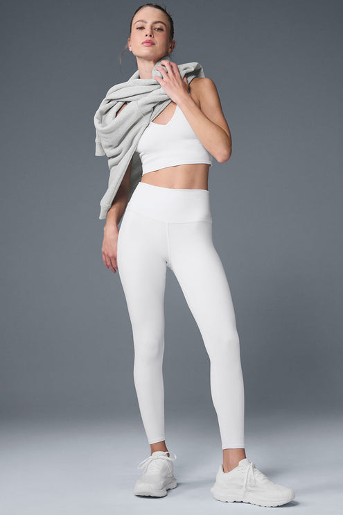 alo Women's 7/8 High-Waist Airbrush Legging - White