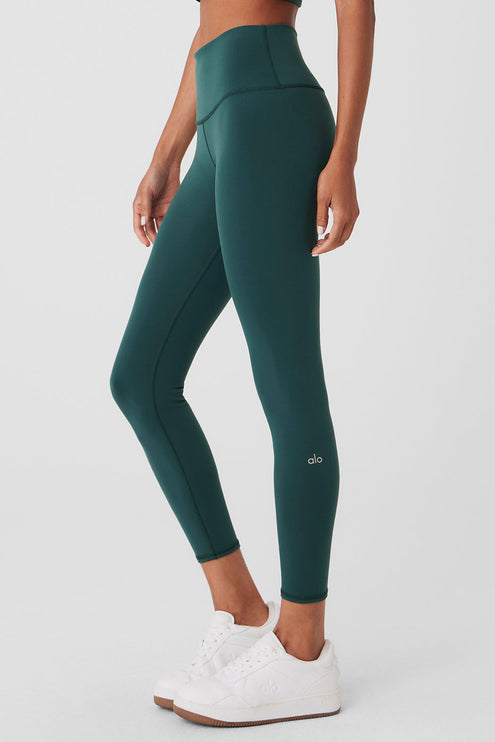 alo Women's 7/8 High-Waist Airbrush Legging - Midnight Green