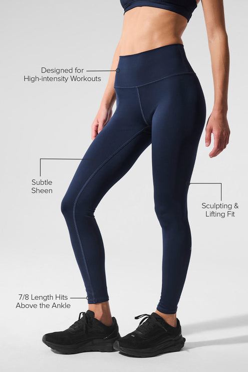alo Women's 7/8 High-Waist Airlift Legging - Navy