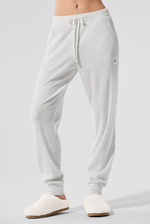 alo Women's Muse Sweatpant - White Heather