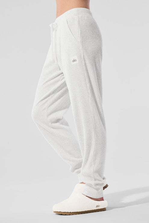 alo Women's Muse Sweatpant - White Heather