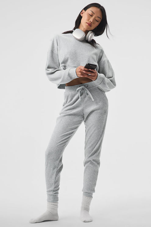 alo Women's Muse Sweatpant - Athletic Heather Grey